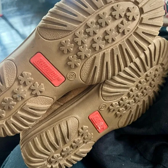 Khombu Laura Suede Leather Boots with Knit Trim in Chestnut Brown - Picture 13 of 16